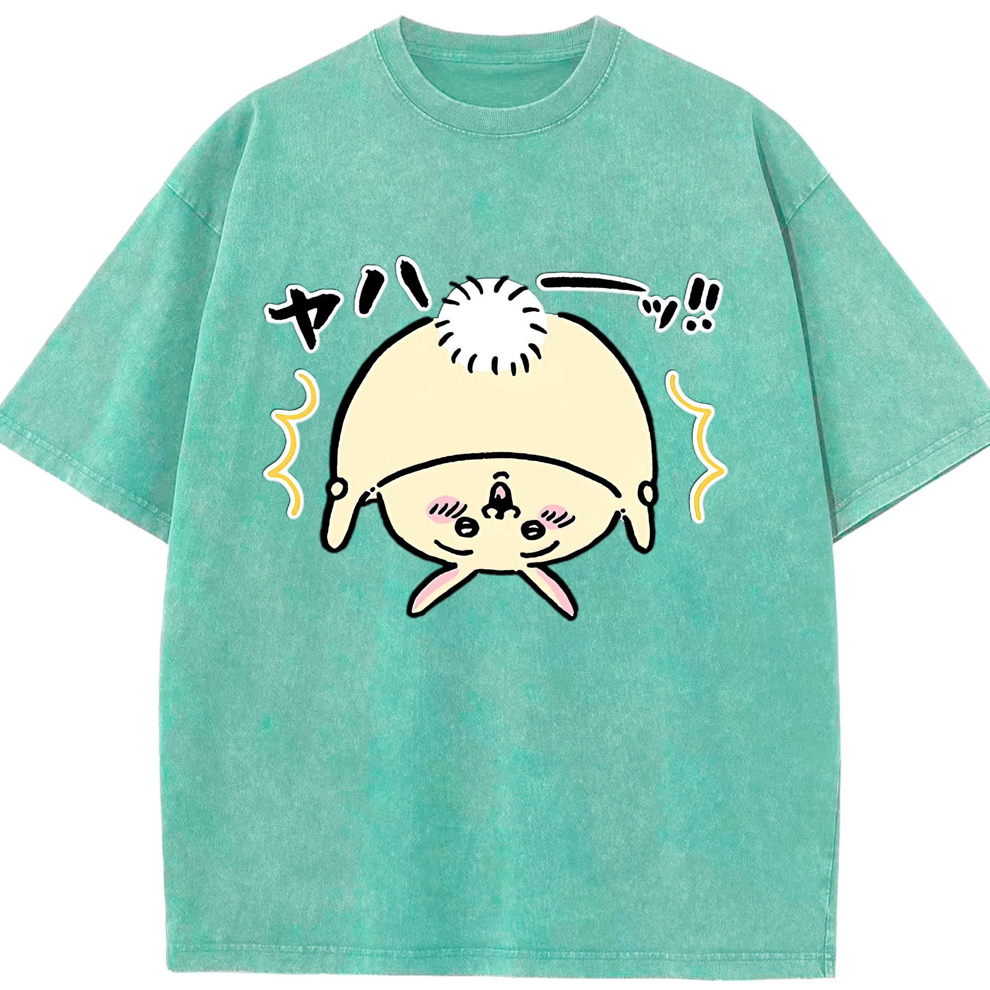 （画像用） ちいかわ うさぎ Chii-kawa usagi 綿100% ヴィンテージ風 半袖Tシャツ（フロントプリント）
